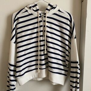 Striped Navy and White Women's Hoodie